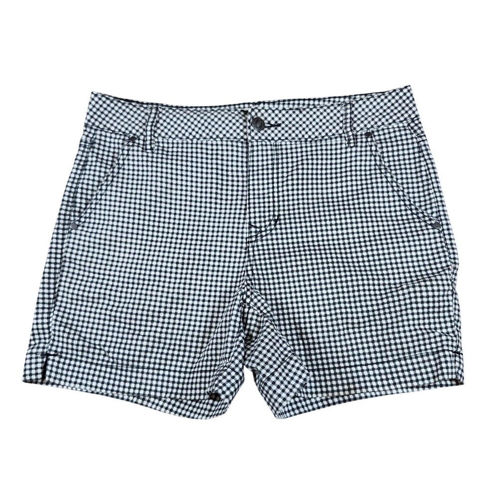 Artisan NY Shorts Gingham Black White Checkered Preppy Casual Size 8